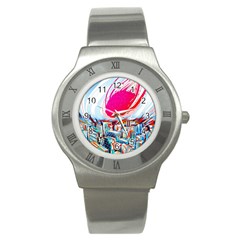 Artistic Psychedelic Art Stainless Steel Watch by Modalart