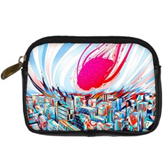 Artistic Psychedelic Art Digital Camera Leather Case by Modalart