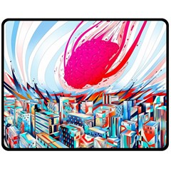 Artistic Psychedelic Art Fleece Blanket (medium) by Modalart