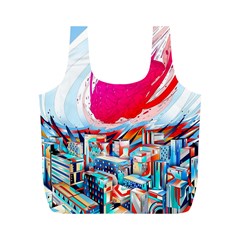 Artistic Psychedelic Art Full Print Recycle Bag (m) by Modalart