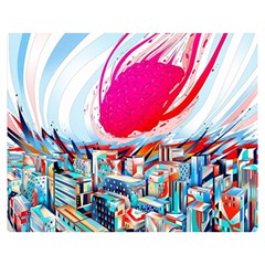 Artistic Psychedelic Art Two Sides Premium Plush Fleece Blanket (medium) by Modalart