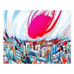 Artistic Psychedelic Art Two Sides Premium Plush Fleece Blanket (large) by Modalart