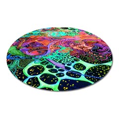 Psychedelic Blacklight Drawing Shapes Art Oval Magnet by Modalart