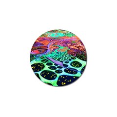 Psychedelic Blacklight Drawing Shapes Art Golf Ball Marker by Modalart