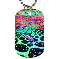 Psychedelic Blacklight Drawing Shapes Art Dog Tag (two Sides) by Modalart