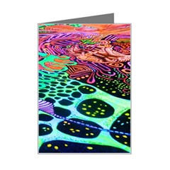 Psychedelic Blacklight Drawing Shapes Art Mini Greeting Card by Modalart