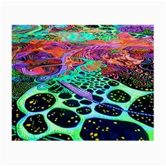 Psychedelic Blacklight Drawing Shapes Art Small Glasses Cloth by Modalart