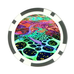 Psychedelic Blacklight Drawing Shapes Art Poker Chip Card Guard (10 Pack) by Modalart