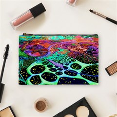 Psychedelic Blacklight Drawing Shapes Art Cosmetic Bag (medium) by Modalart