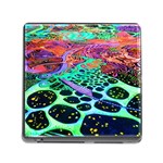 Psychedelic Blacklight Drawing Shapes Art Memory Card Reader (Square 5 Slot) Front