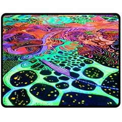 Psychedelic Blacklight Drawing Shapes Art Fleece Blanket (medium) by Modalart