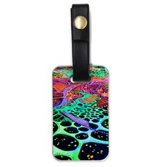 Psychedelic Blacklight Drawing Shapes Art Luggage Tag (one Side) by Modalart