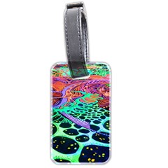 Psychedelic Blacklight Drawing Shapes Art Luggage Tag (two Sides) by Modalart