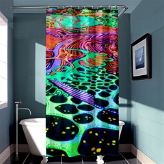 Psychedelic Blacklight Drawing Shapes Art Shower Curtain 36  X 72  (stall)  by Modalart