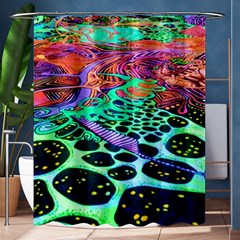 Psychedelic Blacklight Drawing Shapes Art Shower Curtain 60  X 72  (medium)  by Modalart