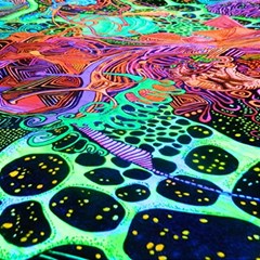 Psychedelic Blacklight Drawing Shapes Art Play Mat (square) by Modalart