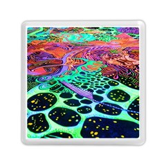 Psychedelic Blacklight Drawing Shapes Art Memory Card Reader (square) by Modalart