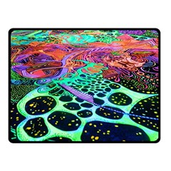 Psychedelic Blacklight Drawing Shapes Art Two Sides Fleece Blanket (small) by Modalart