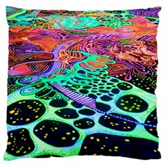 Psychedelic Blacklight Drawing Shapes Art Standard Premium Plush Fleece Cushion Case (one Side) by Modalart