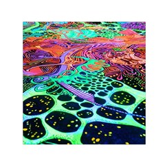 Psychedelic Blacklight Drawing Shapes Art Square Satin Scarf (30  X 30 ) by Modalart