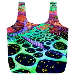 Psychedelic Blacklight Drawing Shapes Art Full Print Recycle Bag (xxl)