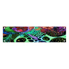 Psychedelic Blacklight Drawing Shapes Art Banner And Sign 4  X 1  by Modalart