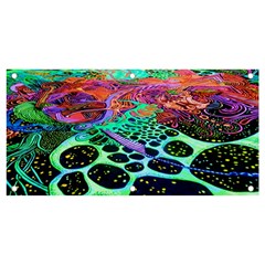 Psychedelic Blacklight Drawing Shapes Art Banner And Sign 4  X 2  by Modalart