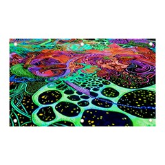 Psychedelic Blacklight Drawing Shapes Art Banner And Sign 5  X 3  by Modalart