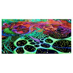 Psychedelic Blacklight Drawing Shapes Art Banner And Sign 8  X 4  by Modalart