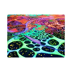 Psychedelic Blacklight Drawing Shapes Art Premium Plush Fleece Blanket (mini)