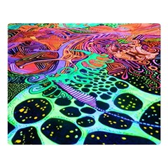 Psychedelic Blacklight Drawing Shapes Art Premium Plush Fleece Blanket (large)