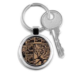 Artistic Psychedelic Key Chain (round) by Modalart