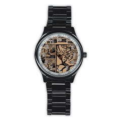 Artistic Psychedelic Stainless Steel Round Watch by Modalart