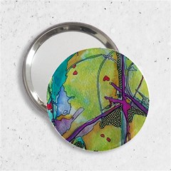 Green Peace Sign Psychedelic Trippy 2 25  Handbag Mirrors by Modalart