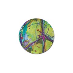 Green Peace Sign Psychedelic Trippy Golf Ball Marker (10 Pack) by Modalart