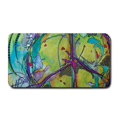 Green Peace Sign Psychedelic Trippy Medium Bar Mat by Modalart