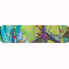 Green Peace Sign Psychedelic Trippy Large Bar Mat by Modalart