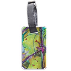 Green Peace Sign Psychedelic Trippy Luggage Tag (one Side) by Modalart