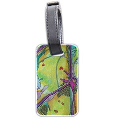 Green Peace Sign Psychedelic Trippy Luggage Tag (two Sides) by Modalart