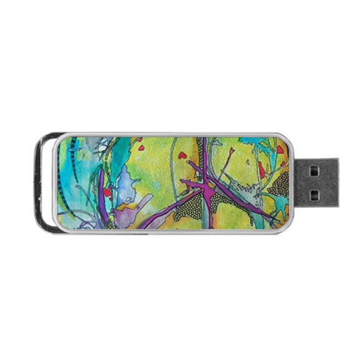 Green Peace Sign Psychedelic Trippy Portable USB Flash (One Side)