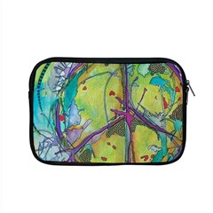 Green Peace Sign Psychedelic Trippy Apple Macbook Pro 15  Zipper Case by Modalart