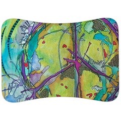 Green Peace Sign Psychedelic Trippy Velour Seat Head Rest Cushion by Modalart