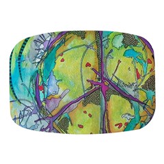 Green Peace Sign Psychedelic Trippy Mini Square Pill Box by Modalart