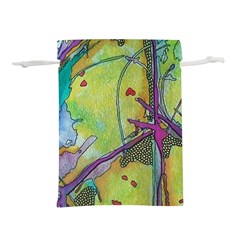 Green Peace Sign Psychedelic Trippy Lightweight Drawstring Pouch (s) by Modalart