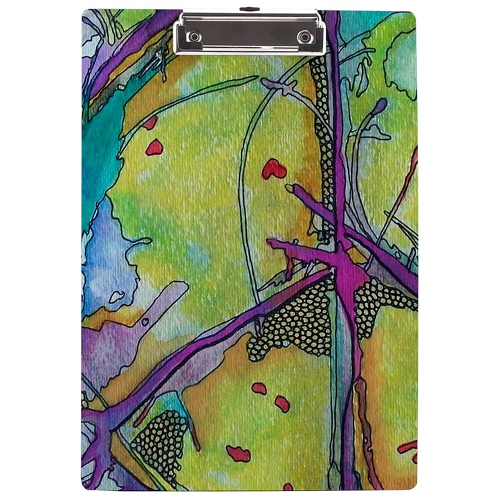 Green Peace Sign Psychedelic Trippy A4 Acrylic Clipboard