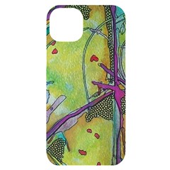 Green Peace Sign Psychedelic Trippy Iphone 14 Plus Black Uv Print Case by Modalart