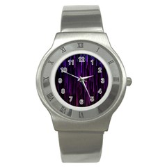 Stars Are Falling Electric Abstract Stainless Steel Watch by Modalart