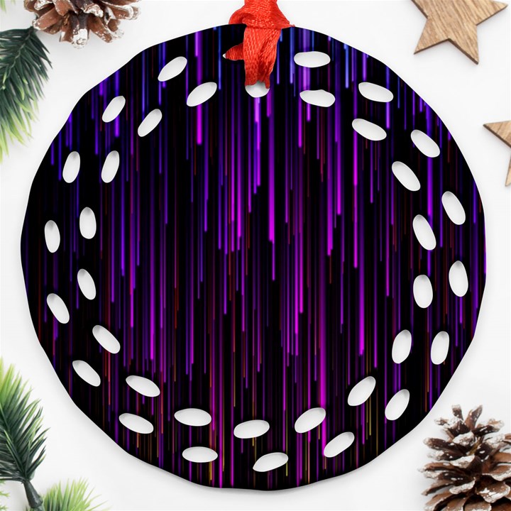 Stars Are Falling Electric Abstract Ornament (Round Filigree)