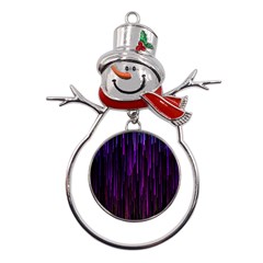 Stars Are Falling Electric Abstract Metal Snowman Ornament by Modalart