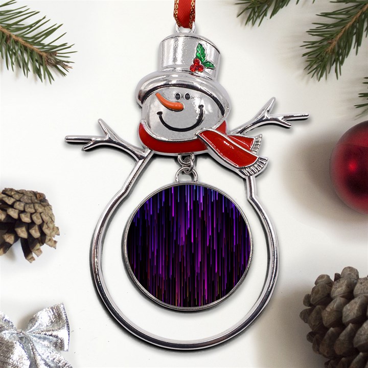 Stars Are Falling Electric Abstract Metal Snowman Ornament